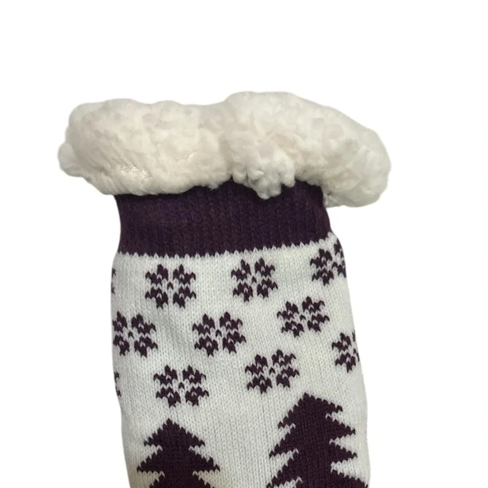 Dosoni Womens Slipper Fuzzy Socks - Non Slip , Snowflake Purple, US Women 5-10